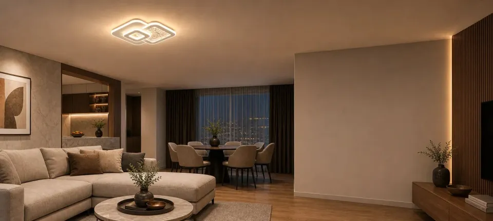Alessandro Design Kompacto 56W lustră LED albă 3 pătrate dimabilă