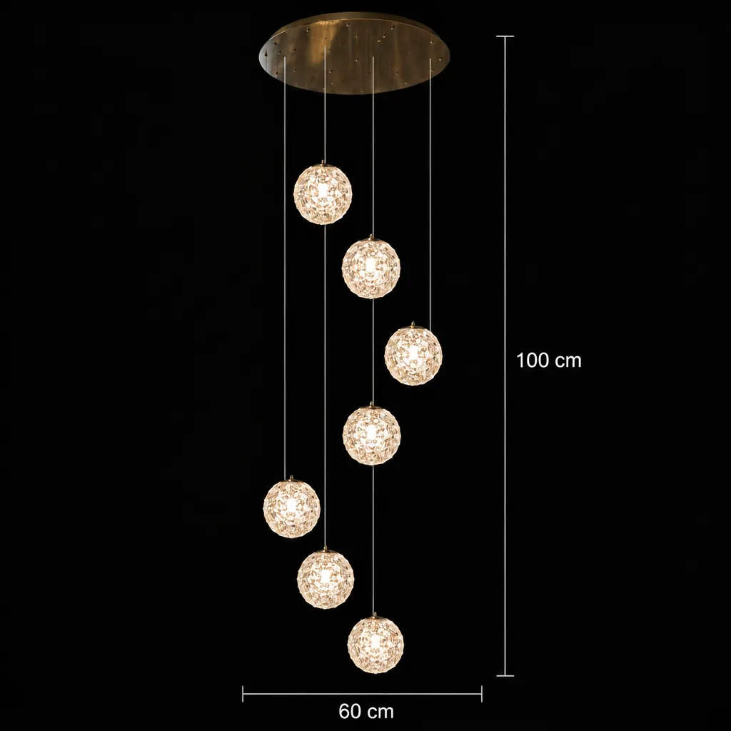 Alessandro Design Mille candelabru cristal 7xG9 auriu 15cm
