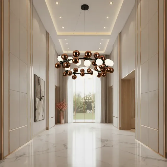 Alessandro Design Barro Regalis lustra D70cm 10xG9 rose gold