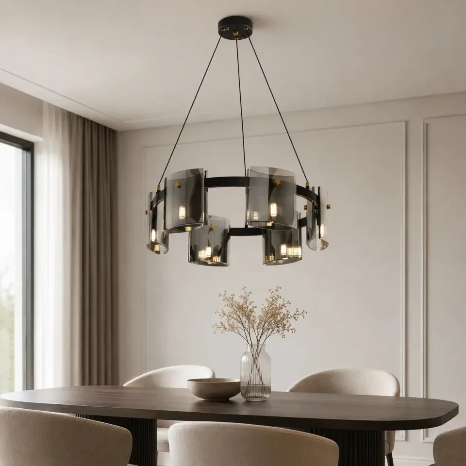 Alessandro Design Valmontreux Largo candelabru 6xG9 negru mat