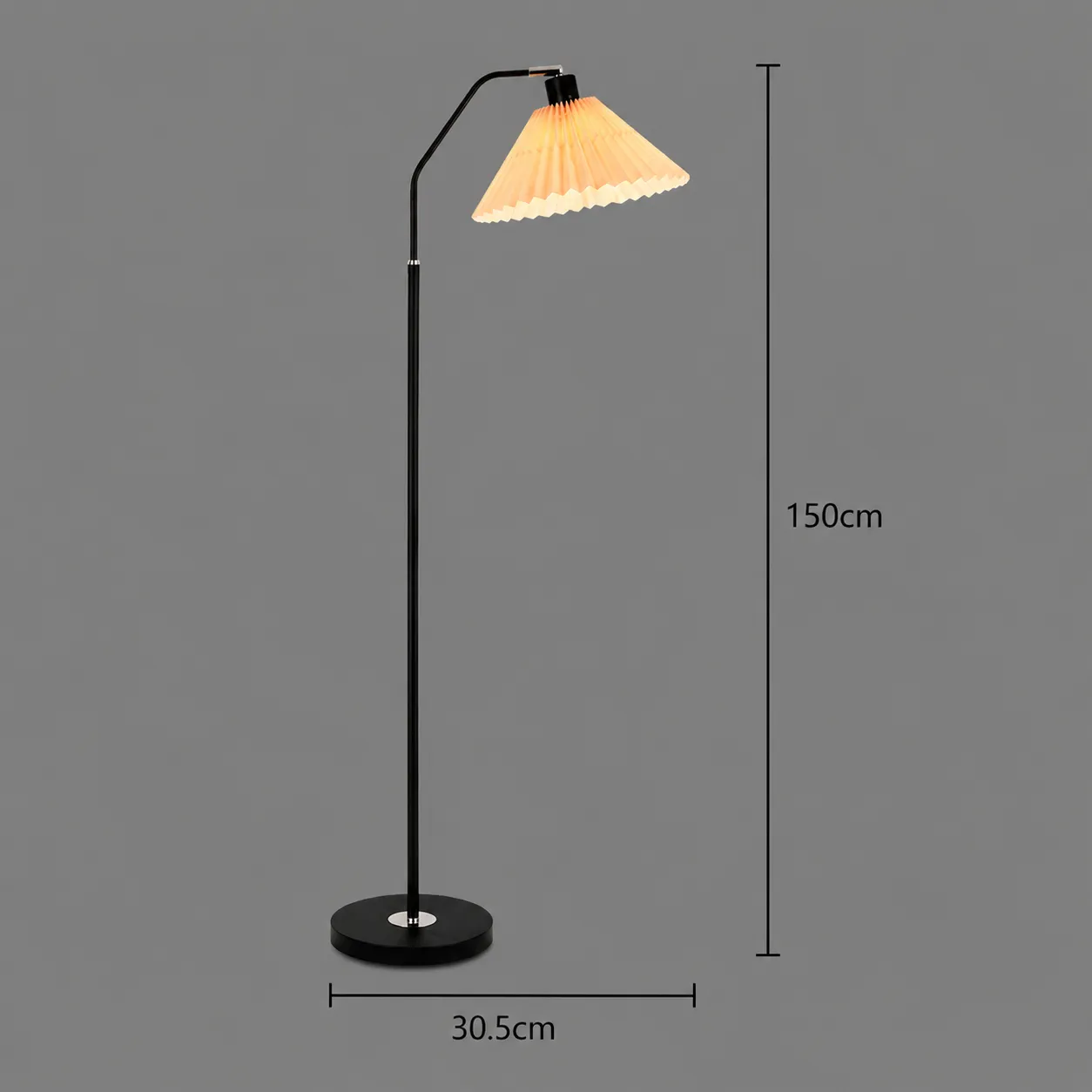 Alessandro Design Jizzakh lampadar E27 alb-negru metal