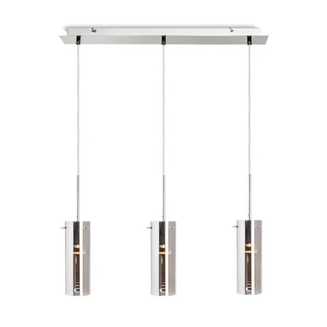 Rendl Sanssouci III pendul sticlă crom 3 abajururi
