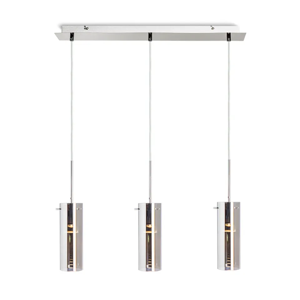 Rendl Sanssouci III pendul sticlă crom 3 abajururi