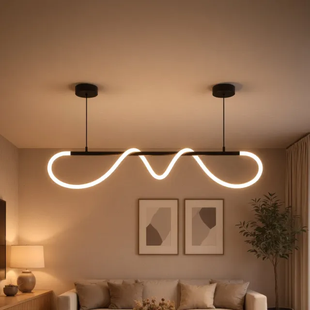 Alessandro Design DIVINO lustra LED 24W neagra silicon flexibil