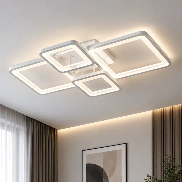 Alessandro Design Ella lustra LED 67W alba 4 patrate dimabila