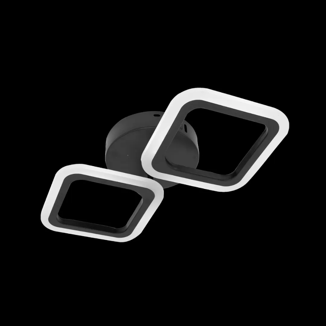 Alessandro Design Pulsaris lustra LED 27W neagra 2 patrate