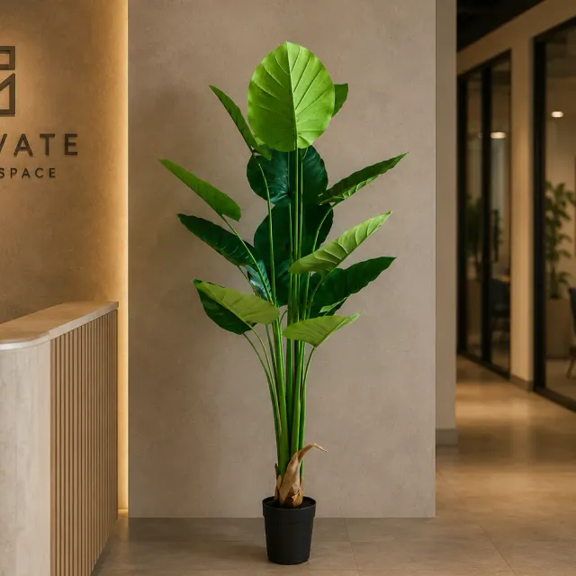Alessandro Design Strelitzia planta artificiala verde 180cm 15 frunze