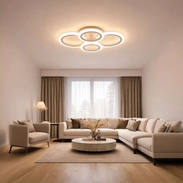 Alessandro Design Betty 43W lustra LED alba 4 cercuri dimabila