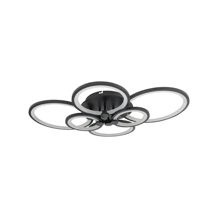 Lustra LED Alessandro Design Alani 152W 6 cercuri neagra dimabila