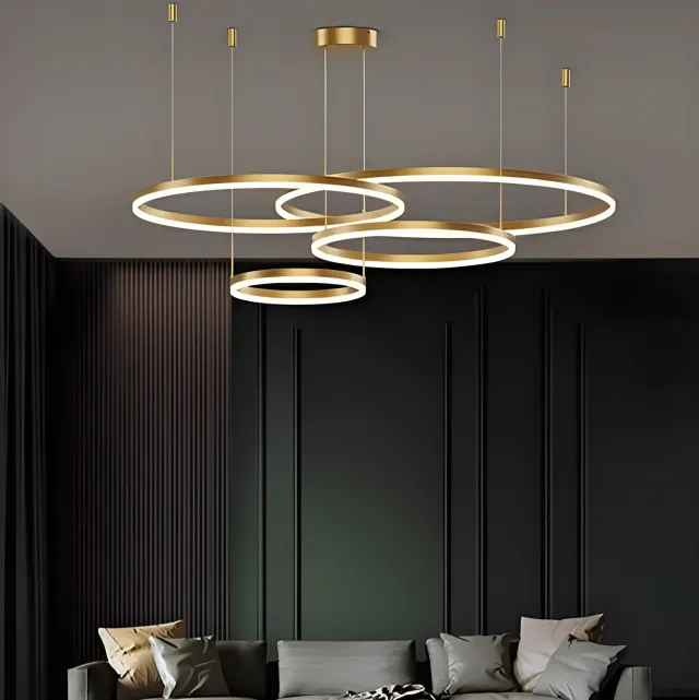 Alessandro Design LT813/4GD lustra LED 139W aurie 4 cercuri