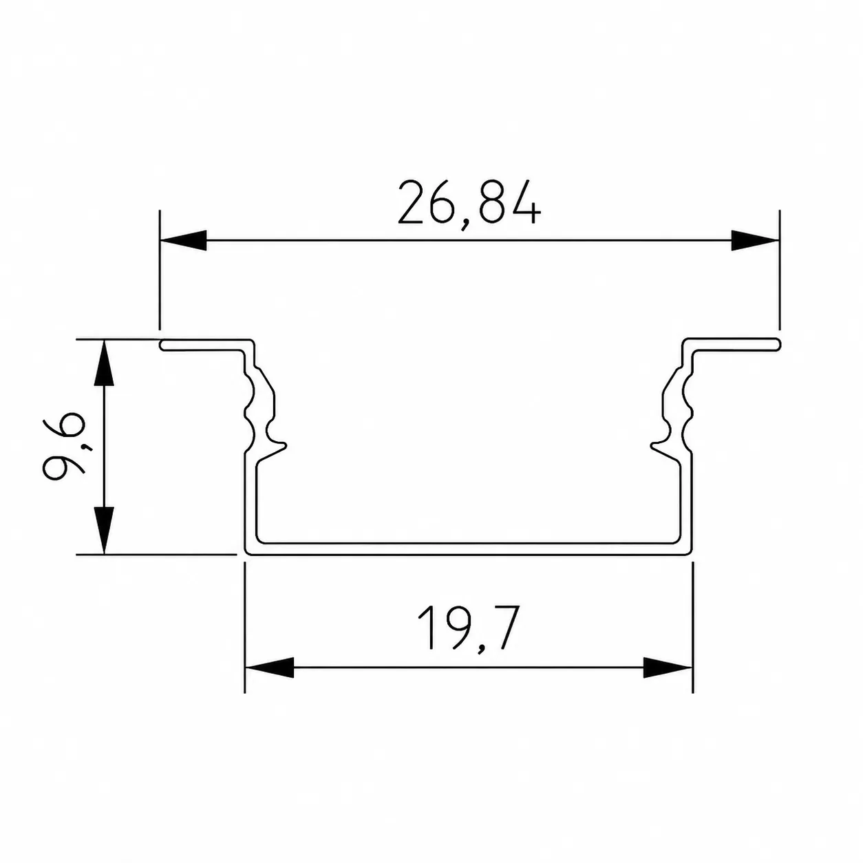 Alessandro Design profil aluminiu LED incastrat alb 300cm