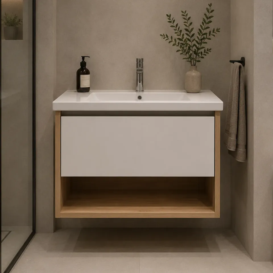 Alessandro Design Valo set mobilier baie alb-maro 1 sertar