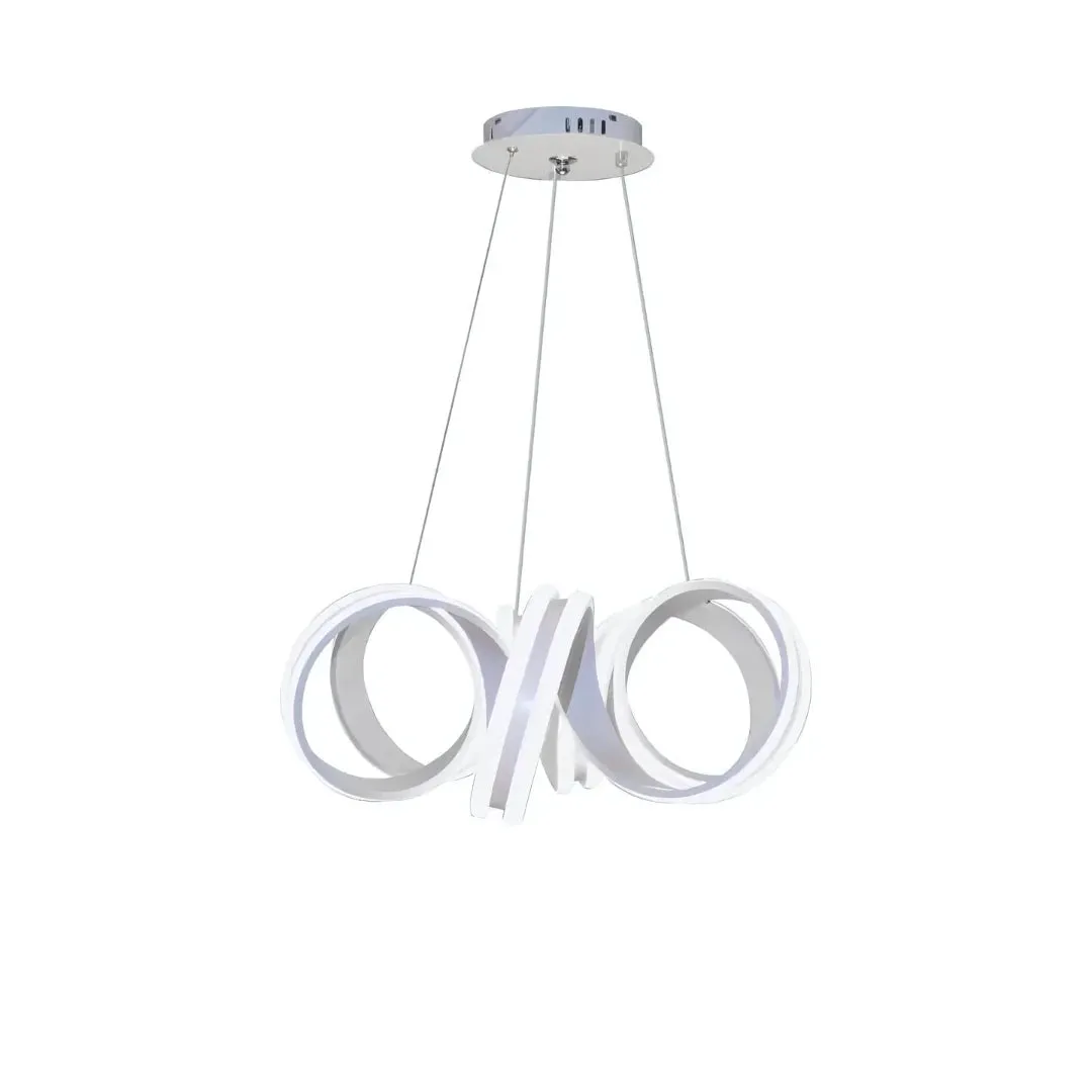 Alessandro Design Infinity Twist lustra LED 180W alba dimabila