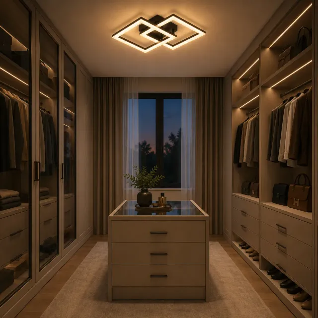 Alessandro Design Geo lustra LED 29W neagra telecomanda