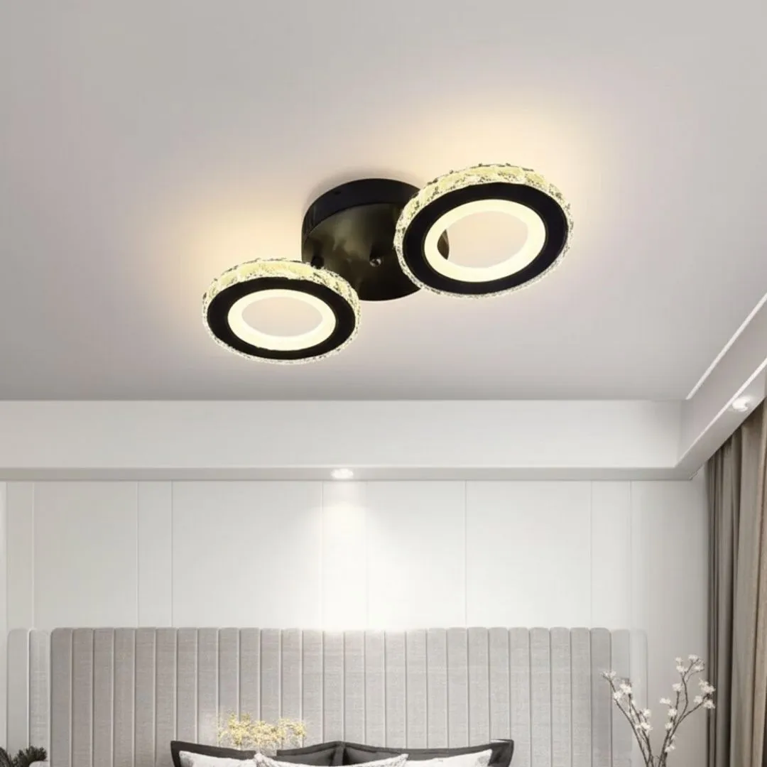 Alessandro Design NOVA ROTONDA lustra LED 32W neagra 2 cercuri