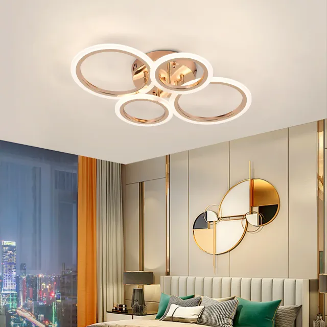 Alessandro Design Betty lustra LED 43W aurie 4 cercuri