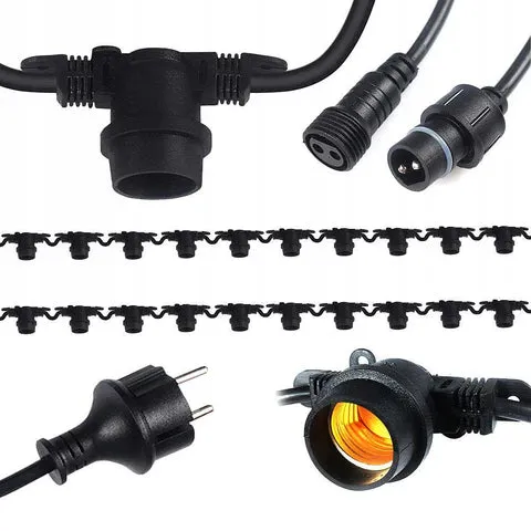 Alessandro Design Garland ghirlanda luminoasa 10xE27 negru 10m