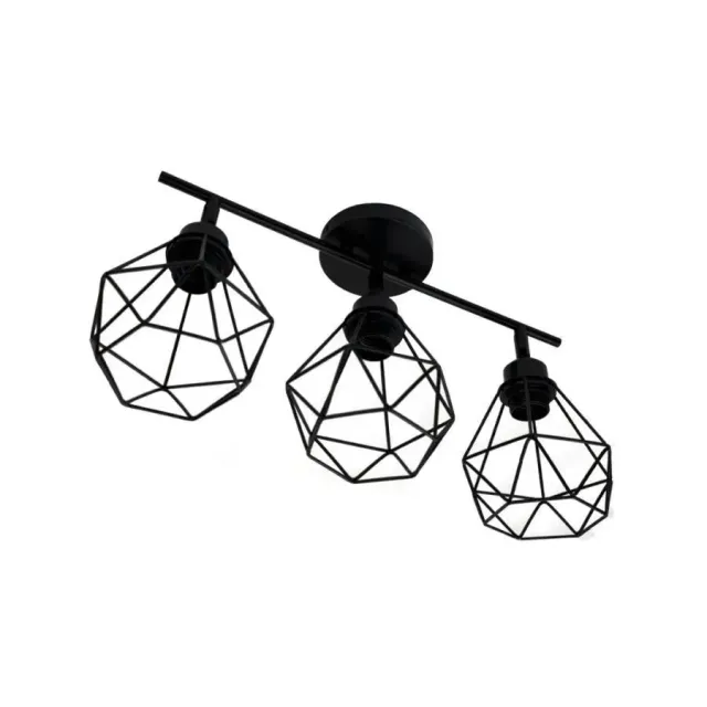 Alessandro Design Ailyn lustra 3xE27 neagra fier minimalista