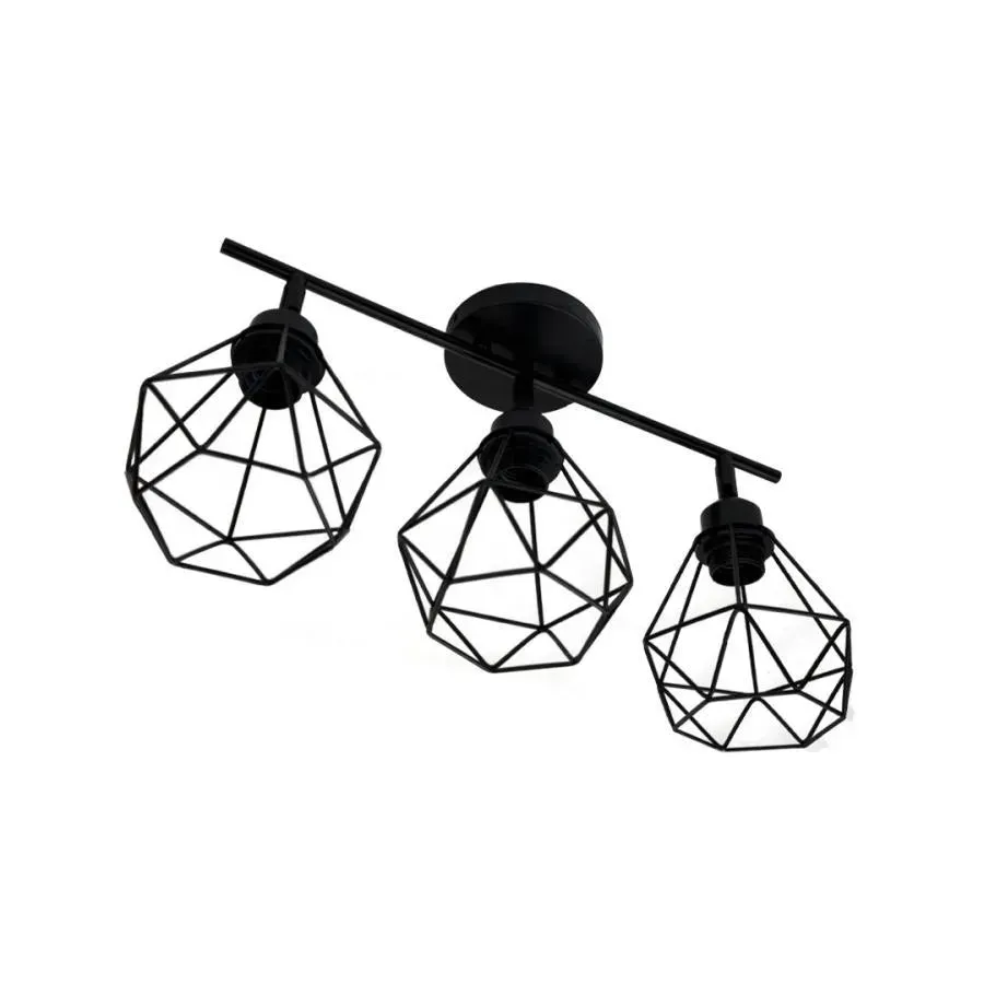 Alessandro Design Ailyn lustra 3xE27 neagra fier minimalista