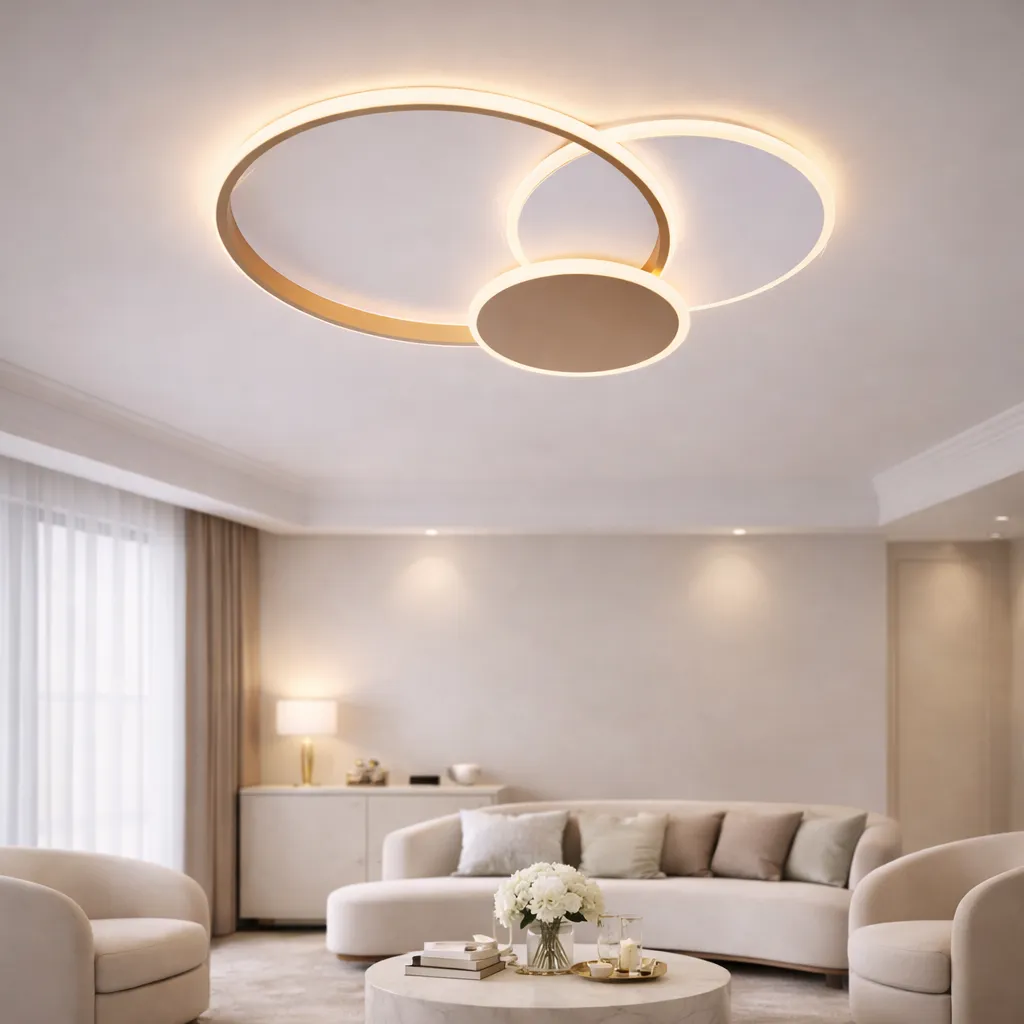 Alessandro Design Killian 46W lustra LED 3 cercuri alb auriu
