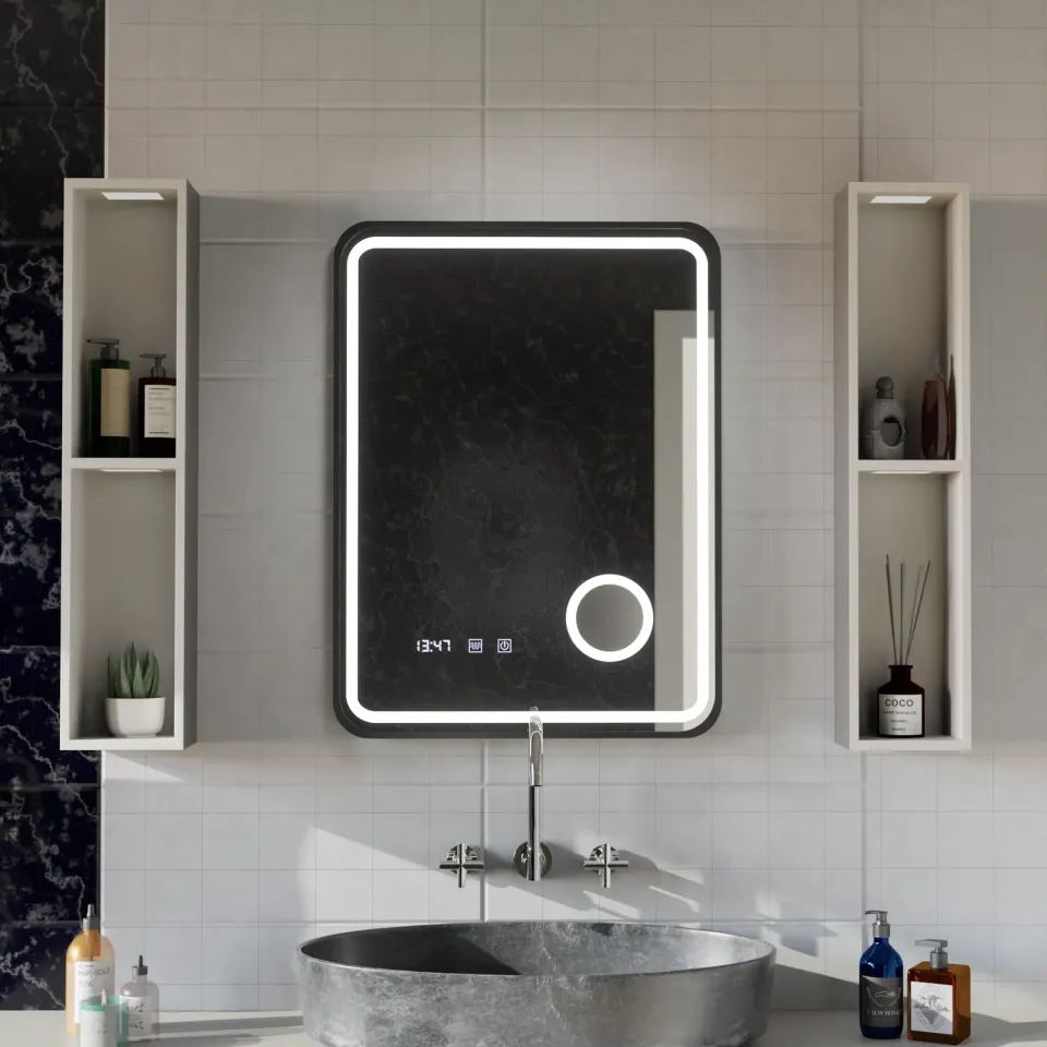 Alessandro Design Ulrich oglinda LED 60x80cm neagra dezaburire