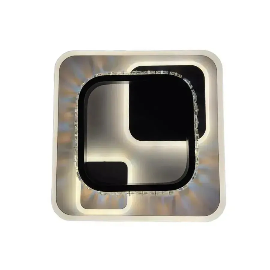 Alessandro Design Ariella lustra LED patrata neagra 39W cristal