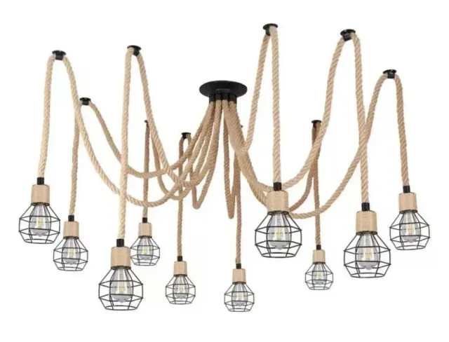 Alessandro Design Corda LV121/10BK lustra 10xE27 negru rustic