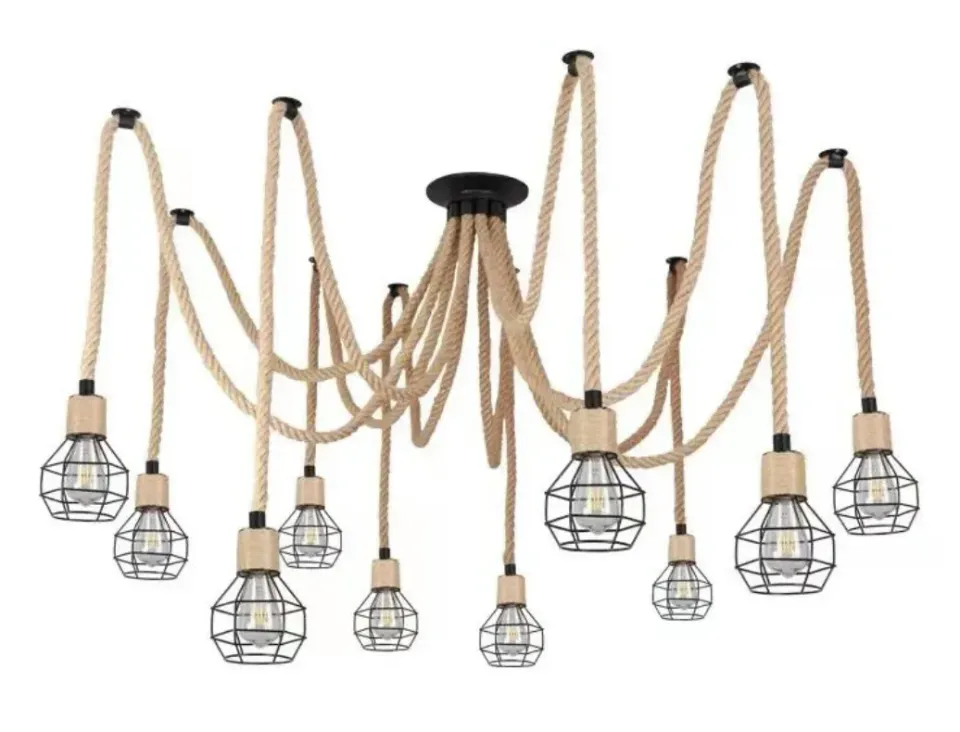 Alessandro Design Corda LV121/10BK lustra 10xE27 negru rustic