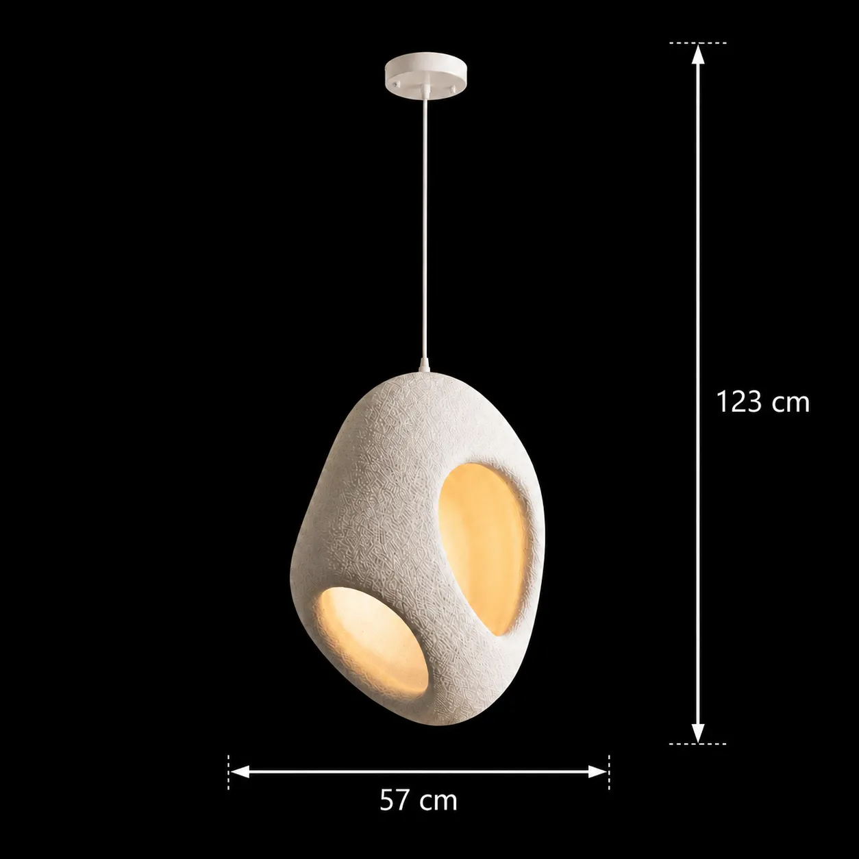 Alessandro Design Foamer Magno lustră E27 albă 57 cm