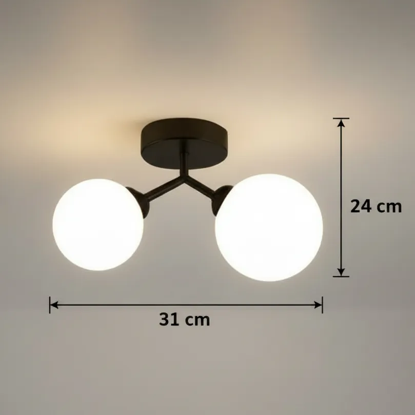 Alessandro Design Orbs lustra 31cm neagra 2xG9 globuri