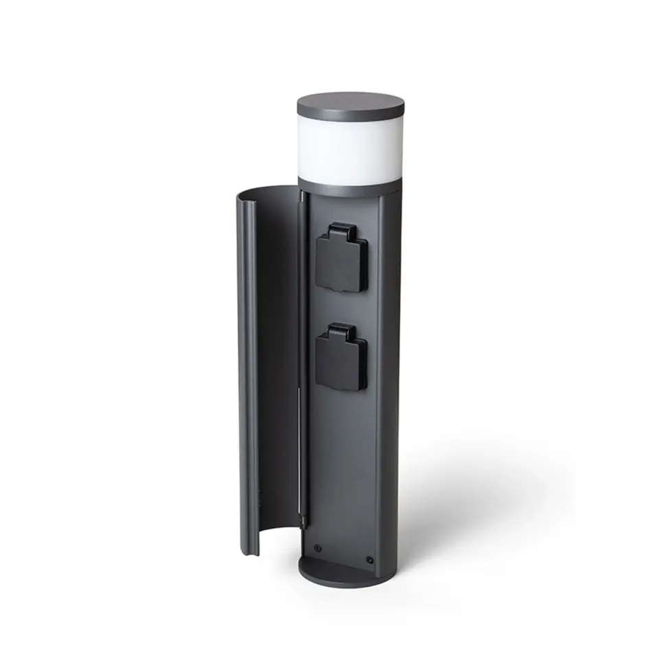 Rendl Light Studio Jean stâlp exterior G9 antracit cu prize