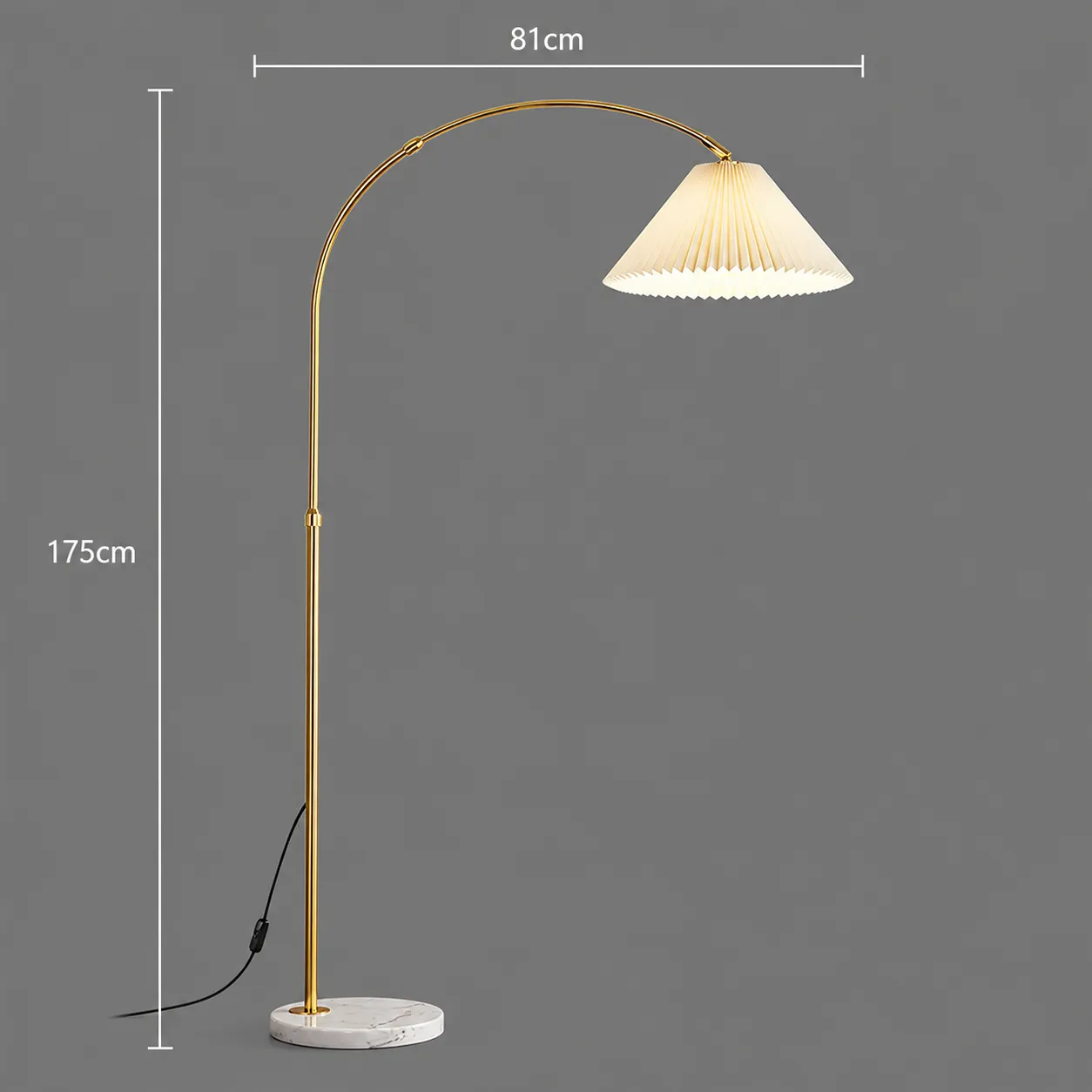 Alessandro Design Turkestan lampadar E27 alb-auriu metal