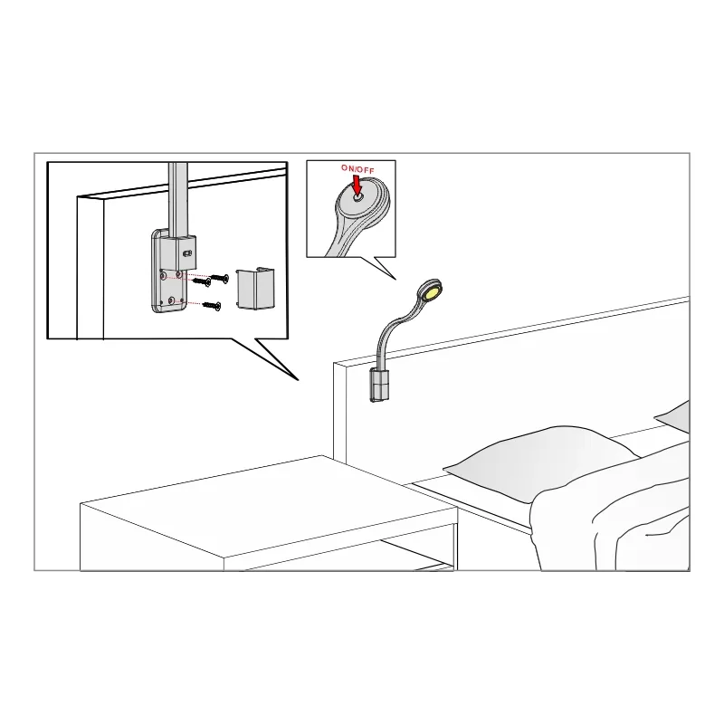 Furnika Flexi 2R lampă LED mobilier USB-C pentru citit
