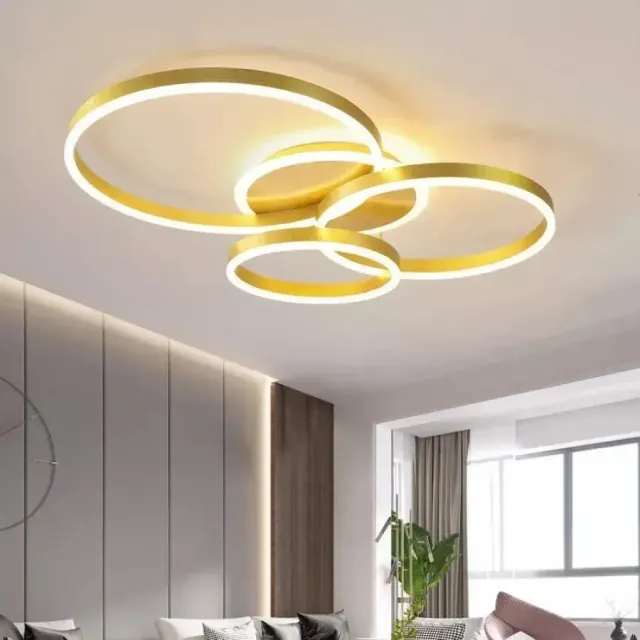 Lyra lustra LED aurie 100W 3 cercuri telecomanda