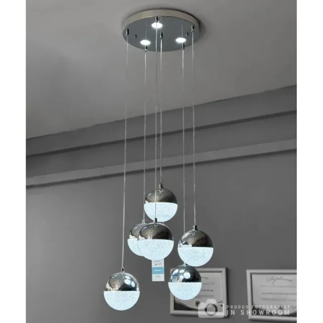 Alessandro Design JEREMIAS lustra LED argintie 63W dimabila