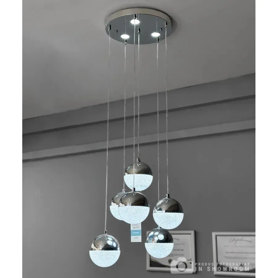 Alessandro Design JEREMIAS lustra LED argintie 63W dimabila