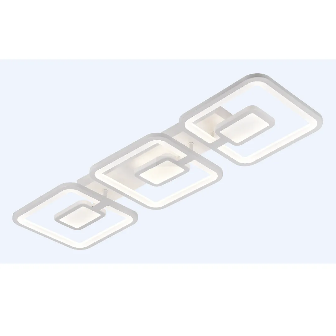 Alessandro Design Felix lustra LED 87W 3 patrate alba dimabila