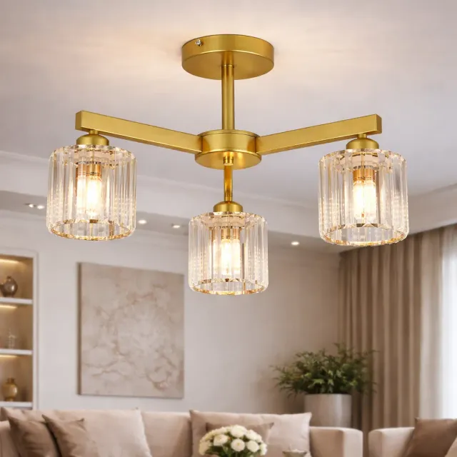 Alessandro Design LC110/3GD candelabru cristal auriu 3xE27