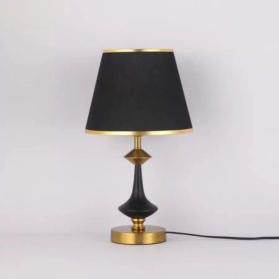 Alessandro Design Shreya veioză negru-auriu E27 45cm textilă