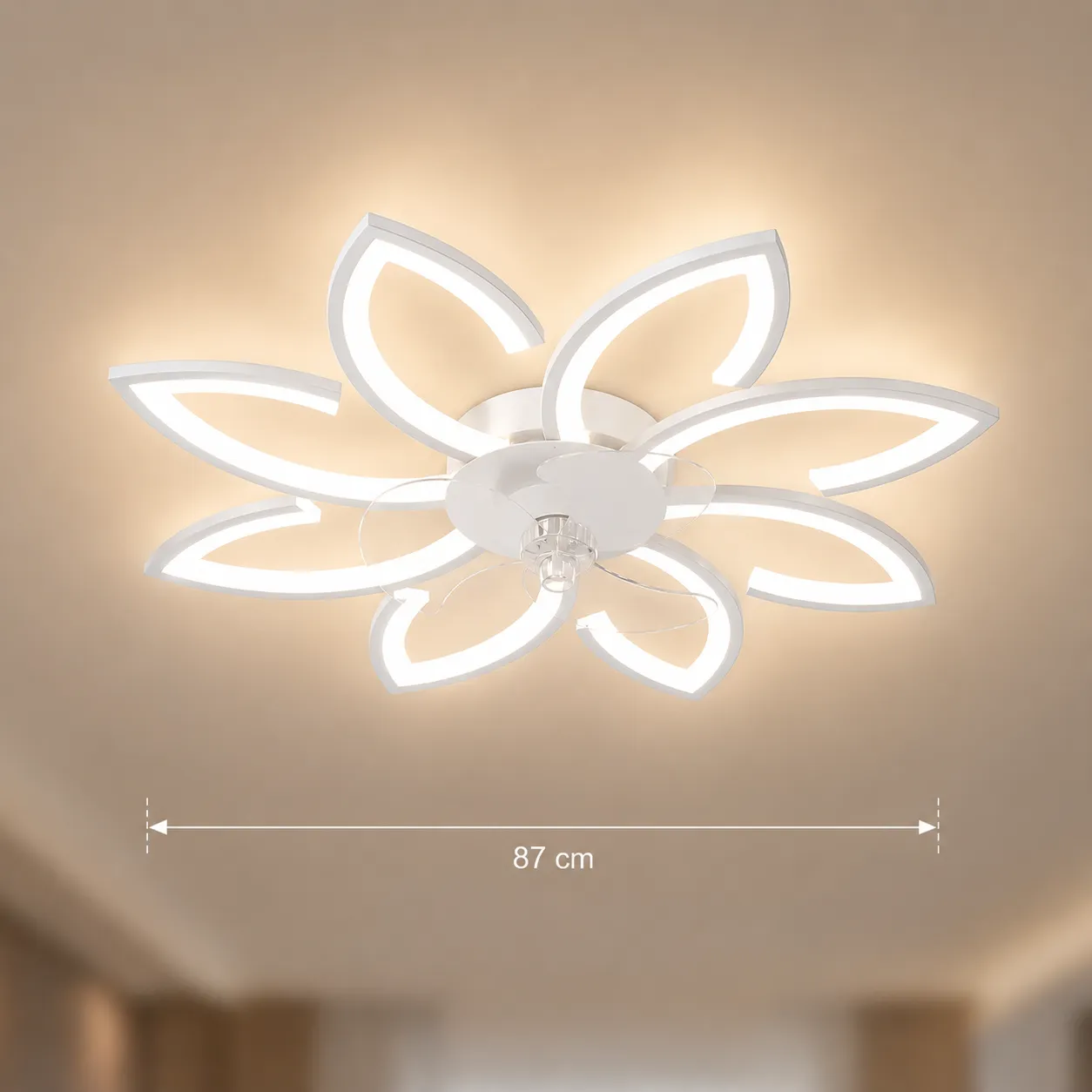 Alessandro Design Anemo lustra LED 48W alba D87cm ventilator