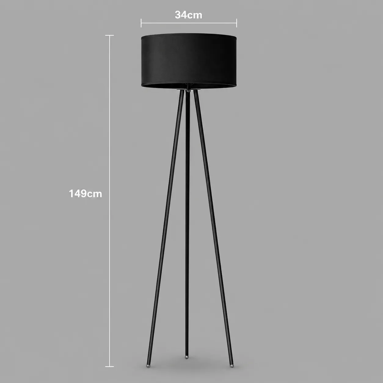 Alessandro Design RUDNY lampadar negru E27 149cm