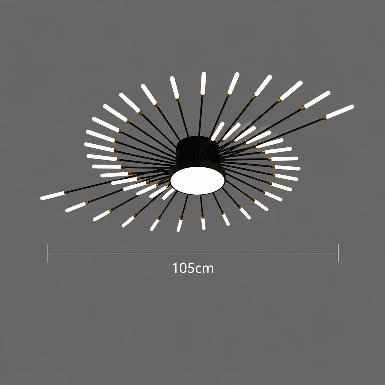 Alessandro Design DASHOGUZ lustra LED 105cm negru auriu