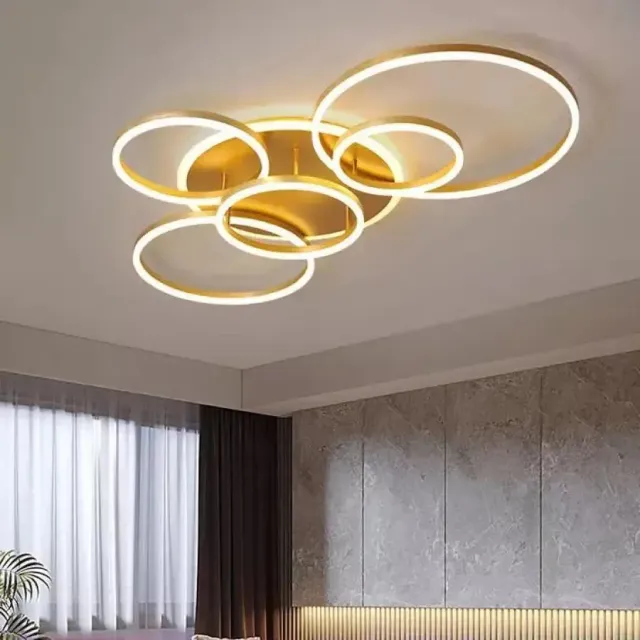 Alessandro Design Lyra 248W lustra LED 5 cercuri aurie