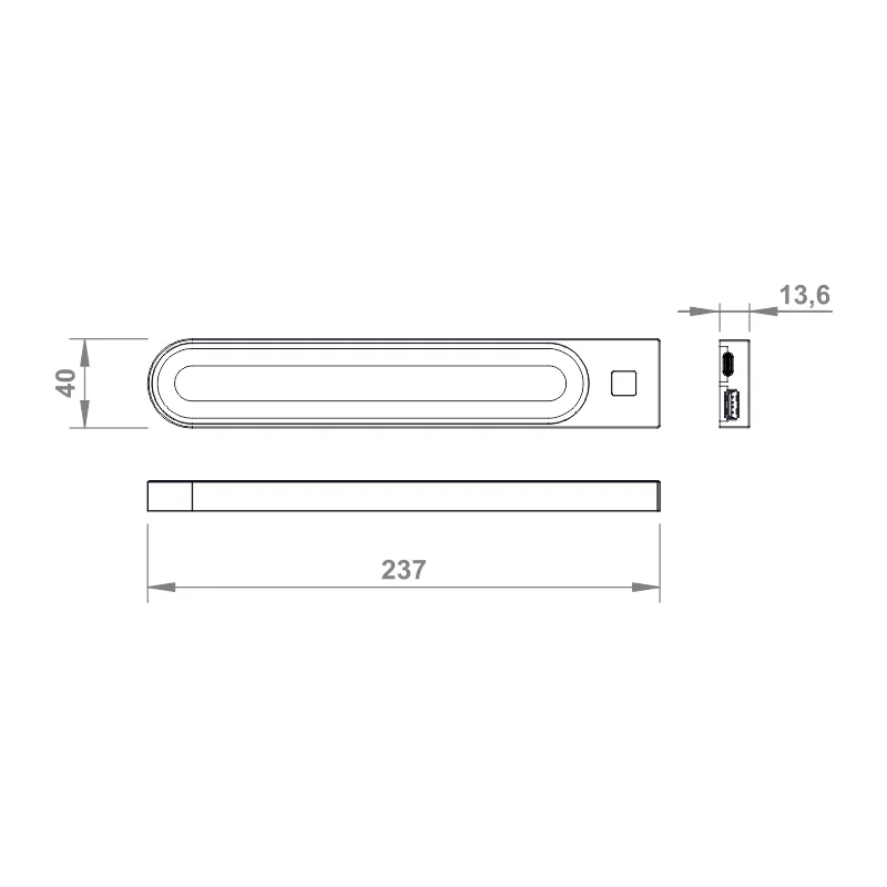 Furnika Gabi R priza mobilier USB-C incastrata
