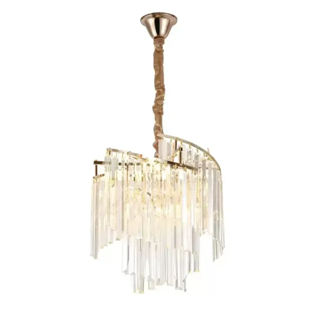 Alessandro Design TRIANON Nobile candelabru cristal auriu 38 cm 5xE27