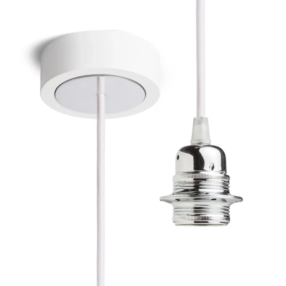 Rendl Light Studio HEX suspensie albă E27 textil