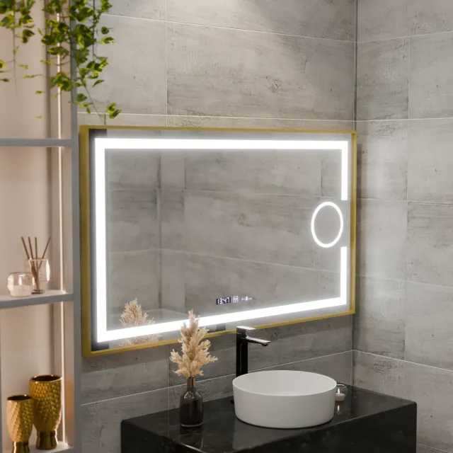 Alessandro Design Marcello oglinda LED 110x65cm rama aurie