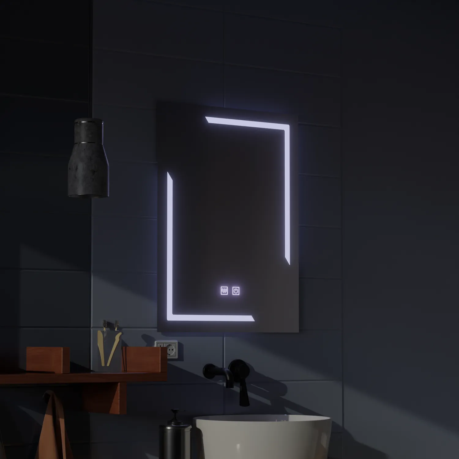 Alessandro Design Eclissa Touch oglinda LED 50x70cm antiaburire