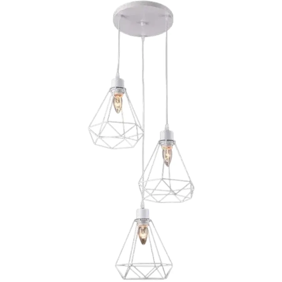 Alessandro Design Struktur lustra alba diamant 3xE27 metal