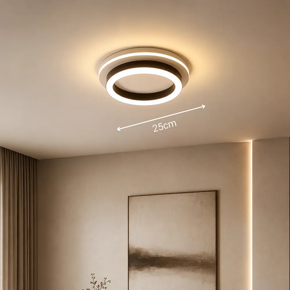 Lustra LED Alessandro Design Modern 25W 20cm neagra 3 culori